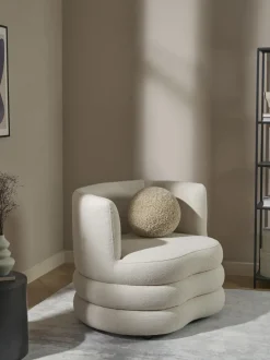 Sillón en tejido bouclé de diseño Solomon