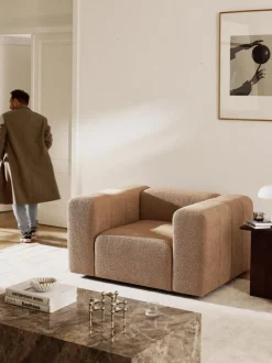 Sillón en tejido bouclé Lena