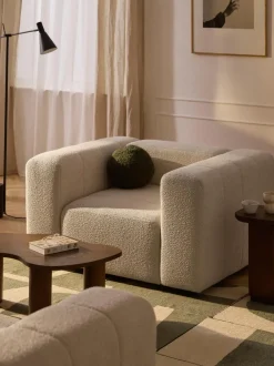 Sillón en tejido bouclé Lena