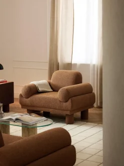 Sillón en tejido bouclé Lilo