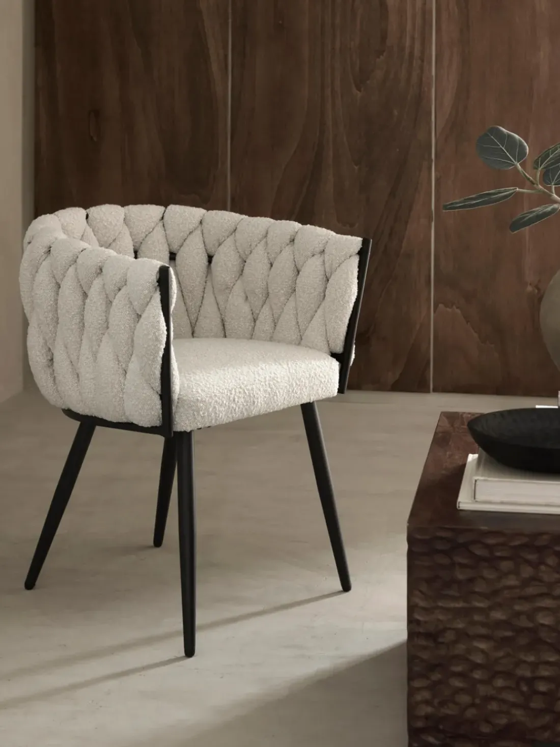 Sillón en tejido bouclé Molto