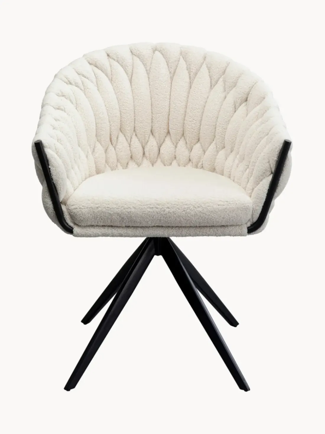 Sillón giratorio en tejido bouclé Dean