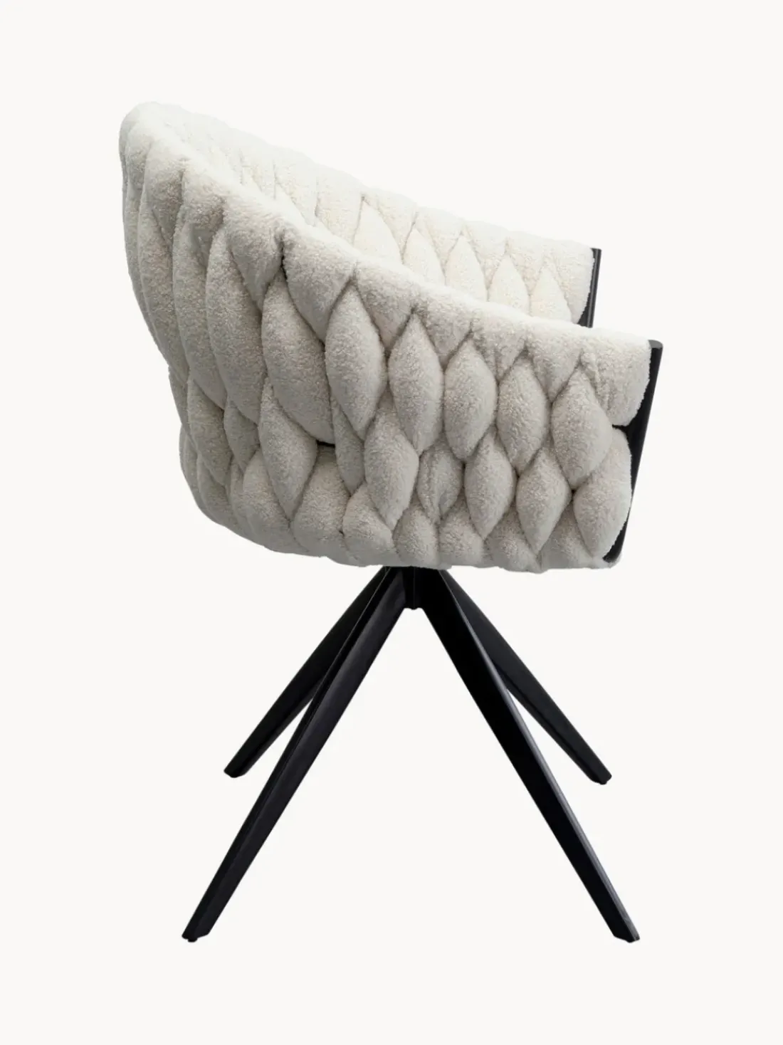 Sillón giratorio en tejido bouclé Dean