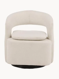 Sillón giratorio en tejido bouclé Laurel
