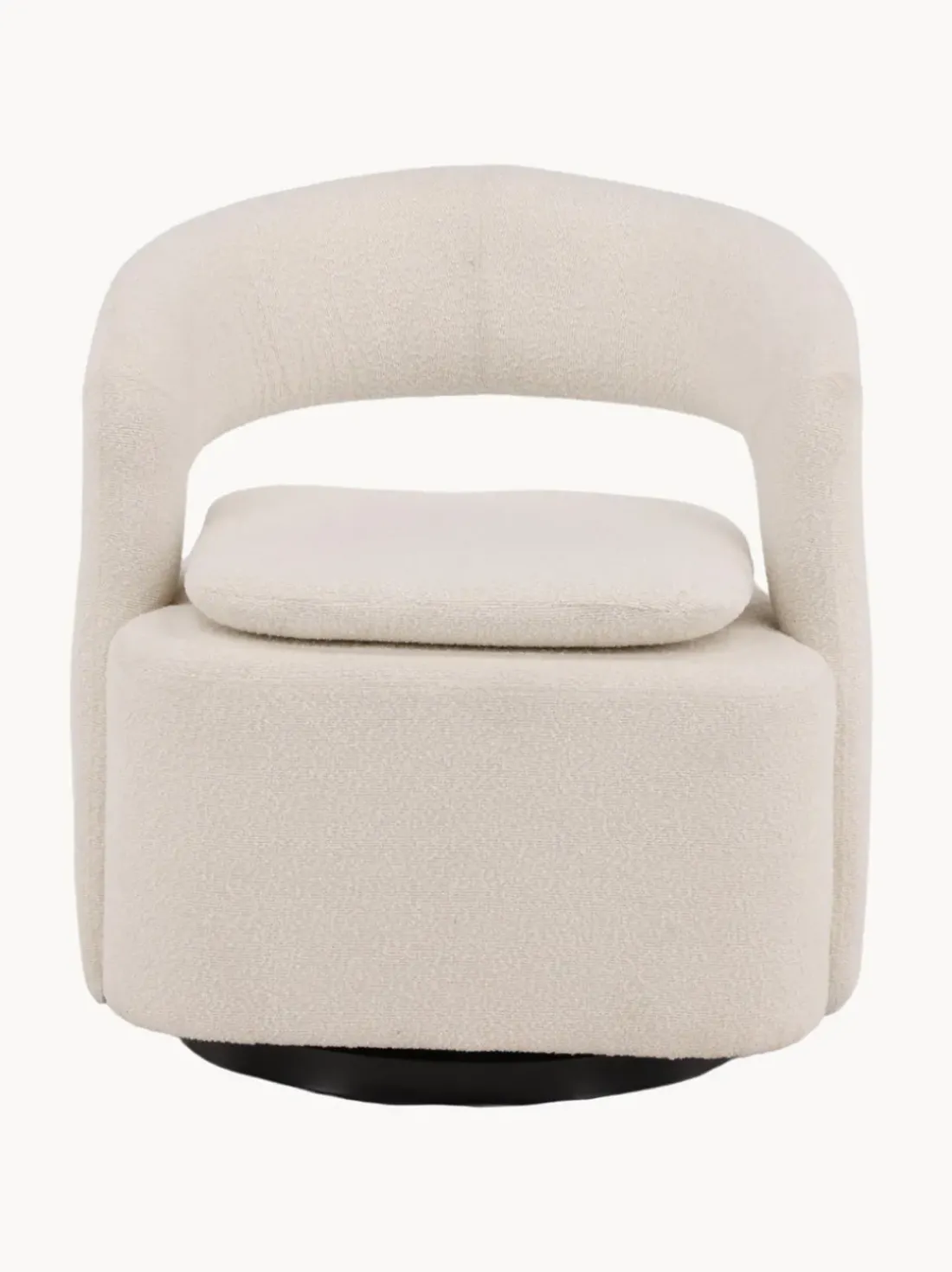 Sillón giratorio en tejido bouclé Laurel