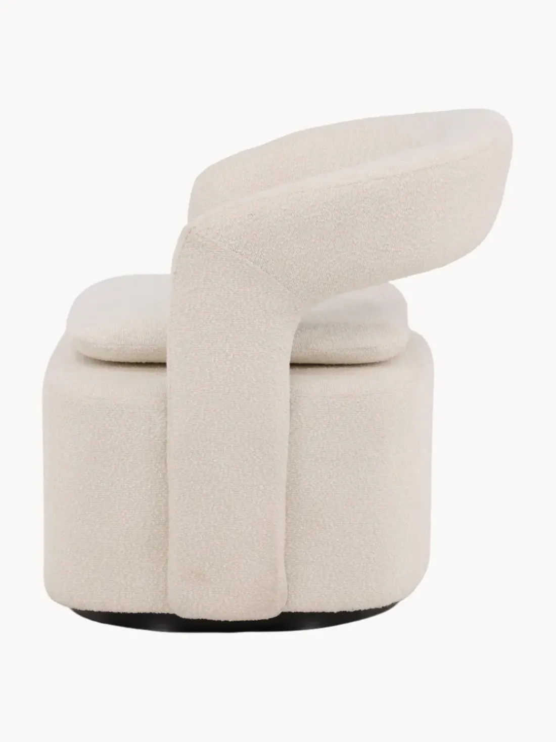 Sillón giratorio en tejido bouclé Laurel