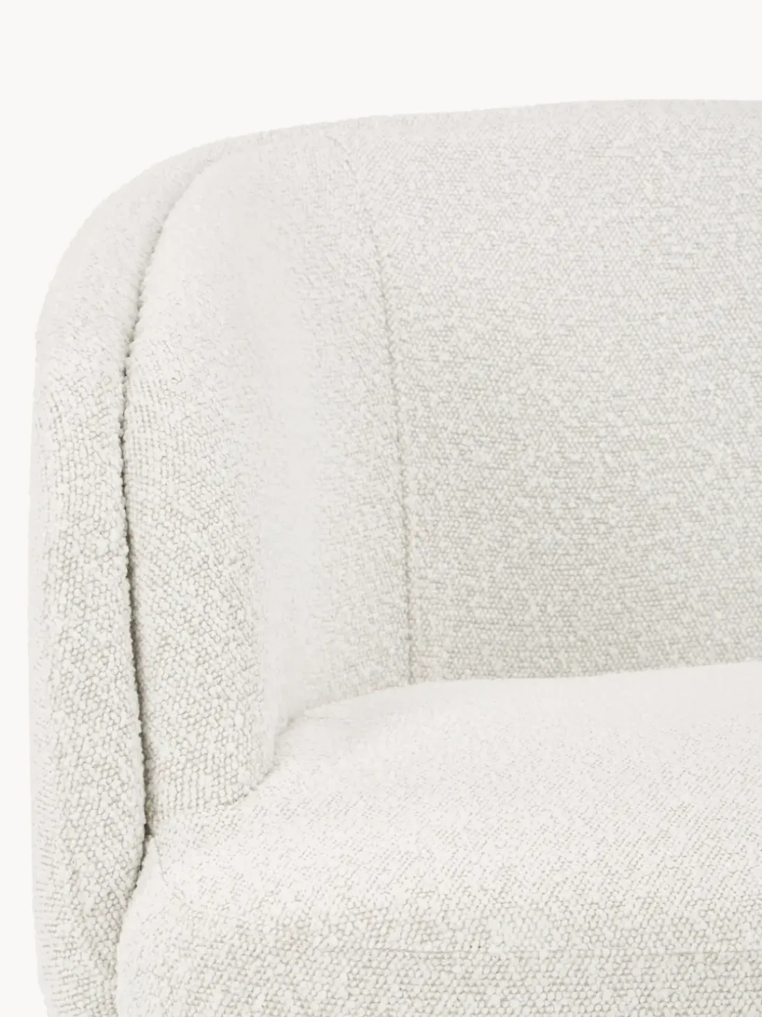 Sillón tapizado en tejido bouclé Irene