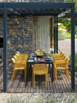 Sillones de jardín apilables con reposabrazos Net, 2 uds.