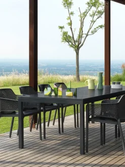 Sillones de jardín apilables con reposabrazos Net, 2 uds.