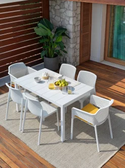 Sillones de jardín apilables con reposabrazos Net, 2 uds.