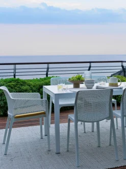 Sillones de jardín apilables con reposabrazos Net, 2 uds.