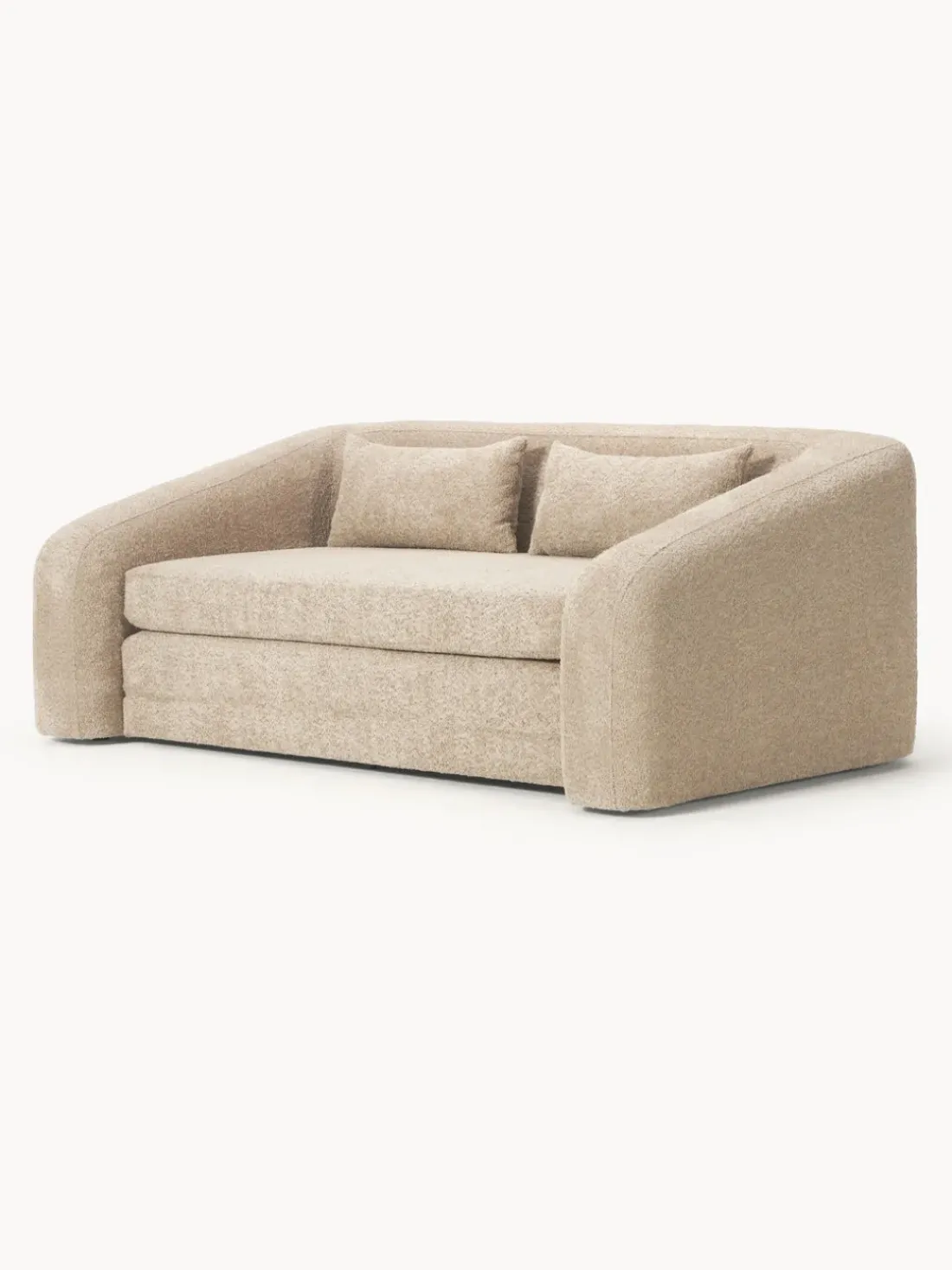 Sofá cama de borreguillo bouclé Eliot (2 plazas)