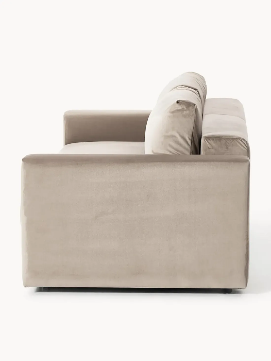 Sofá cama de terciopelo Tasha (3 plazas), con espacio de almacenamiento