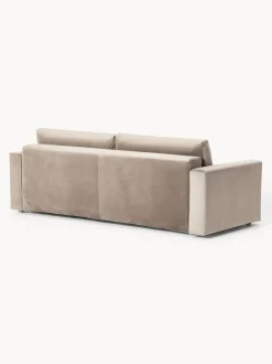 Sofá cama de terciopelo Tasha (3 plazas), con espacio de almacenamiento