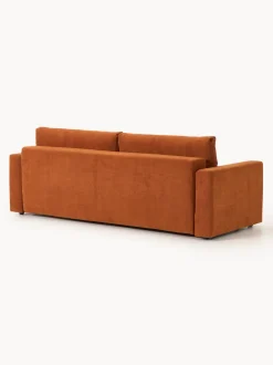 Sofá cama de terciopelo Tasha (3 plazas), con espacio de almacenamiento