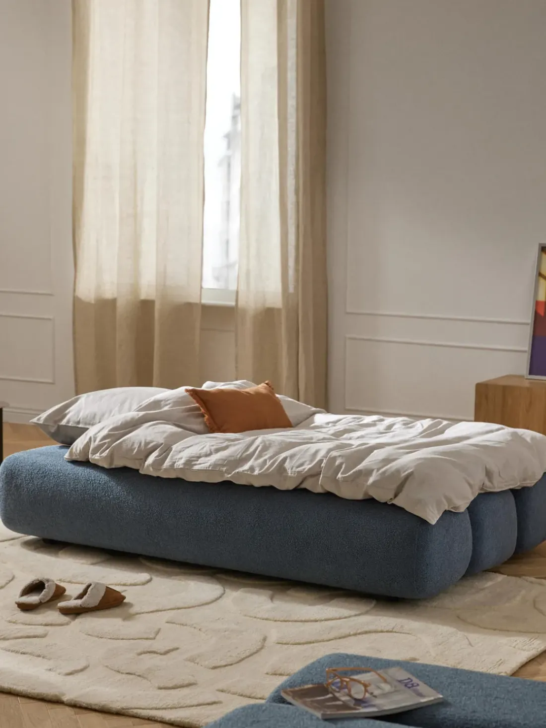 Sofá cama en borreguillo Caterpillar (3 plazas)