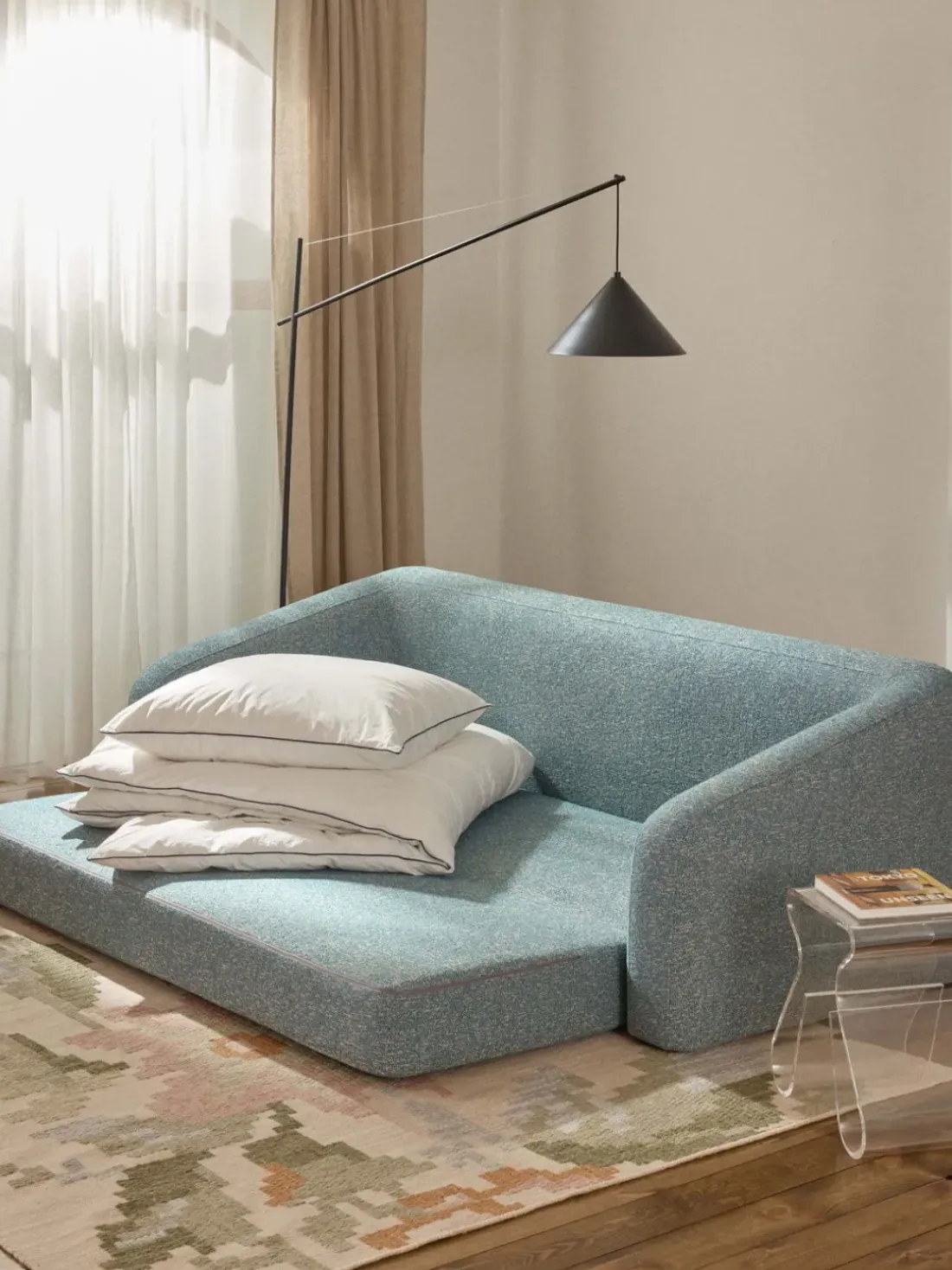 Sofá cama en tejido bouclé Eliot (3 plazas)