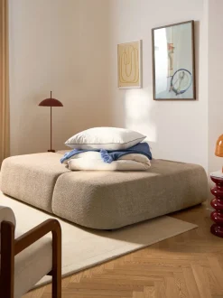 Sofá cama rinconera de borreguillo con espacio de almacenamiento Pao