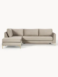 Sofá cama rinconera de terciopelo con colchón Luna (3 plazas)