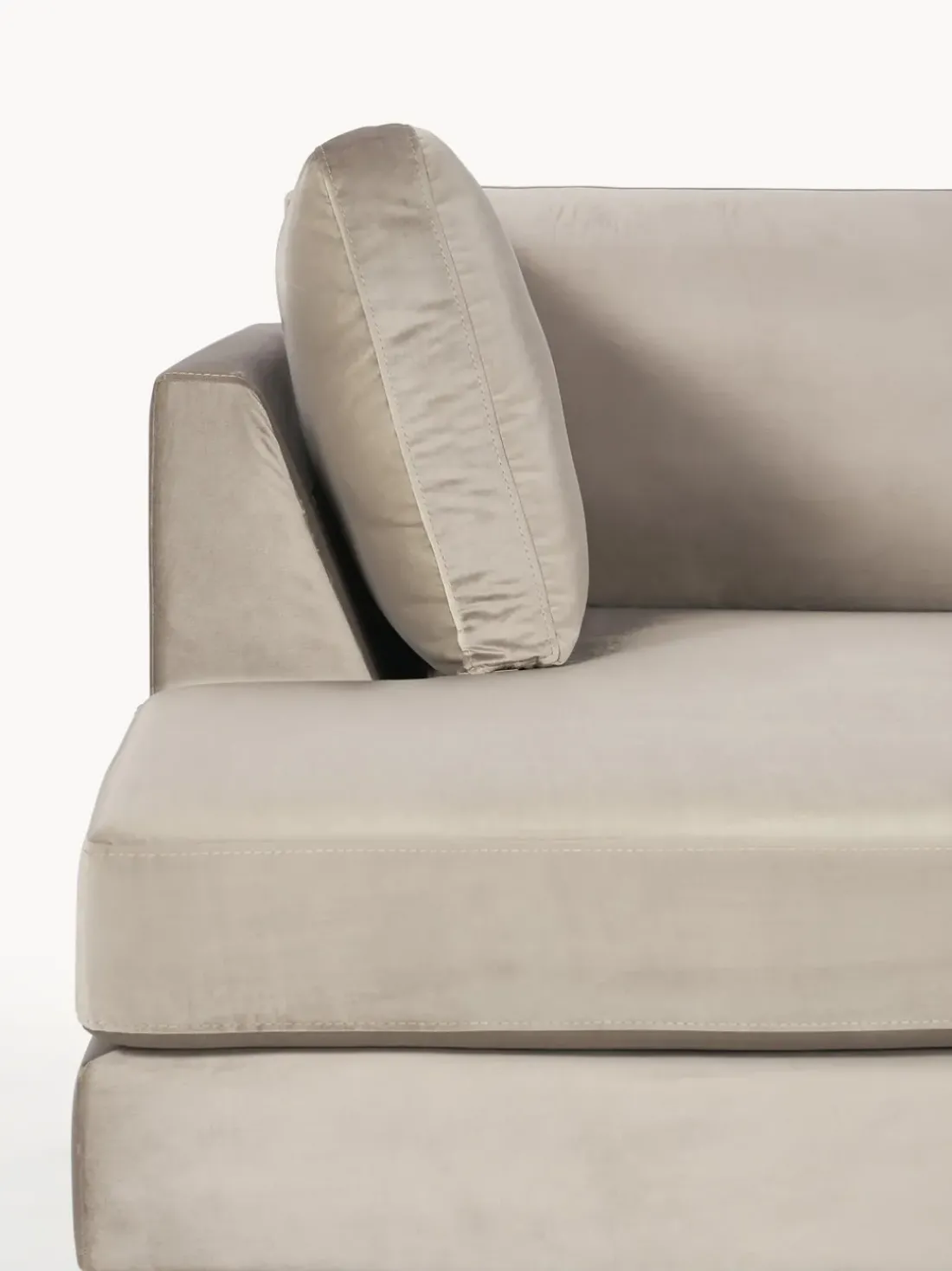 Sofá cama rinconera de terciopelo con colchón Luna (3 plazas)