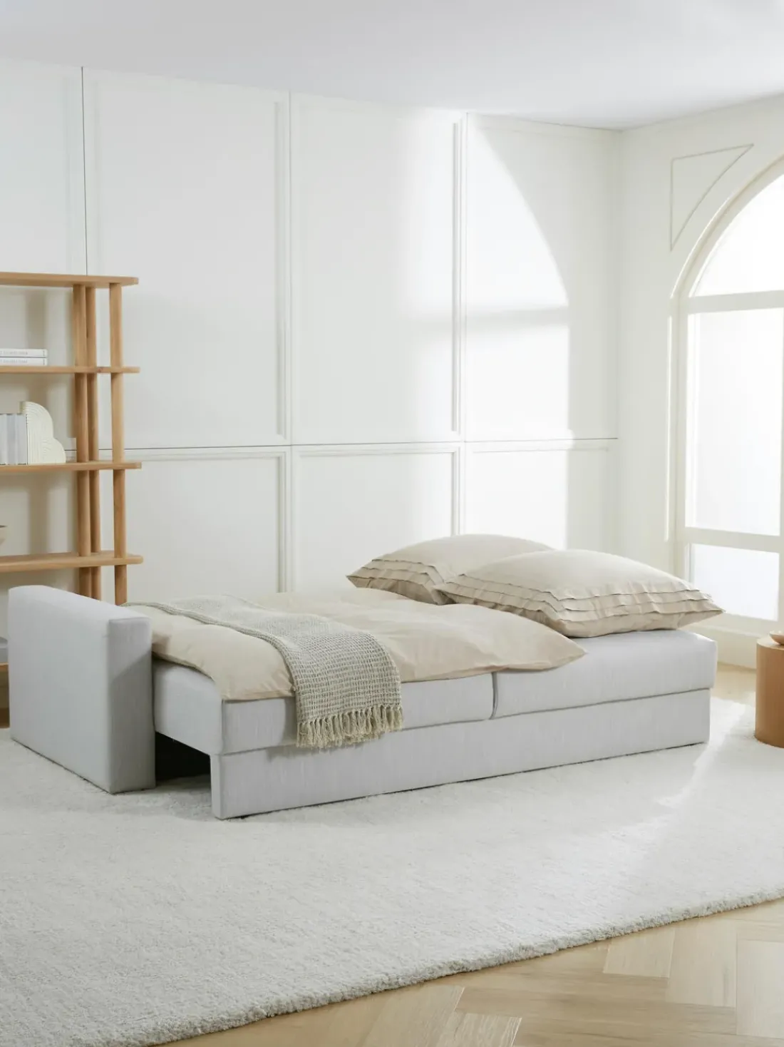 Sofá cama Tasha (3 plazas), con espacio de almacenamiento