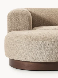 Sofá modular con reposapiés de borreguillo bouclé Natalie (3 plazas)