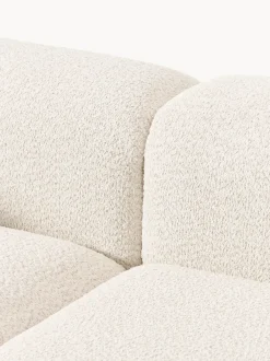 Sofá modular con reposapiés de borreguillo bouclé Natalie (3 plazas)