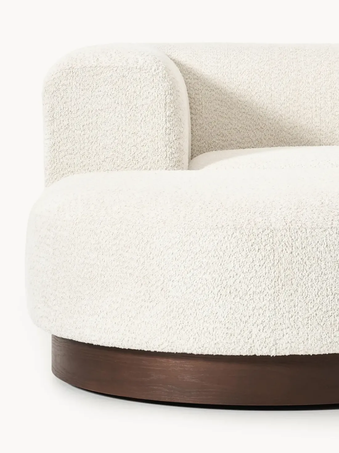 Sofá modular con reposapiés de borreguillo bouclé Natalie (3 plazas)