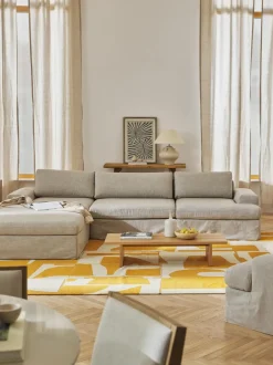 Sofá modular con reposapiés izquierdo/derecho Russell (4 plazas), desenfundable