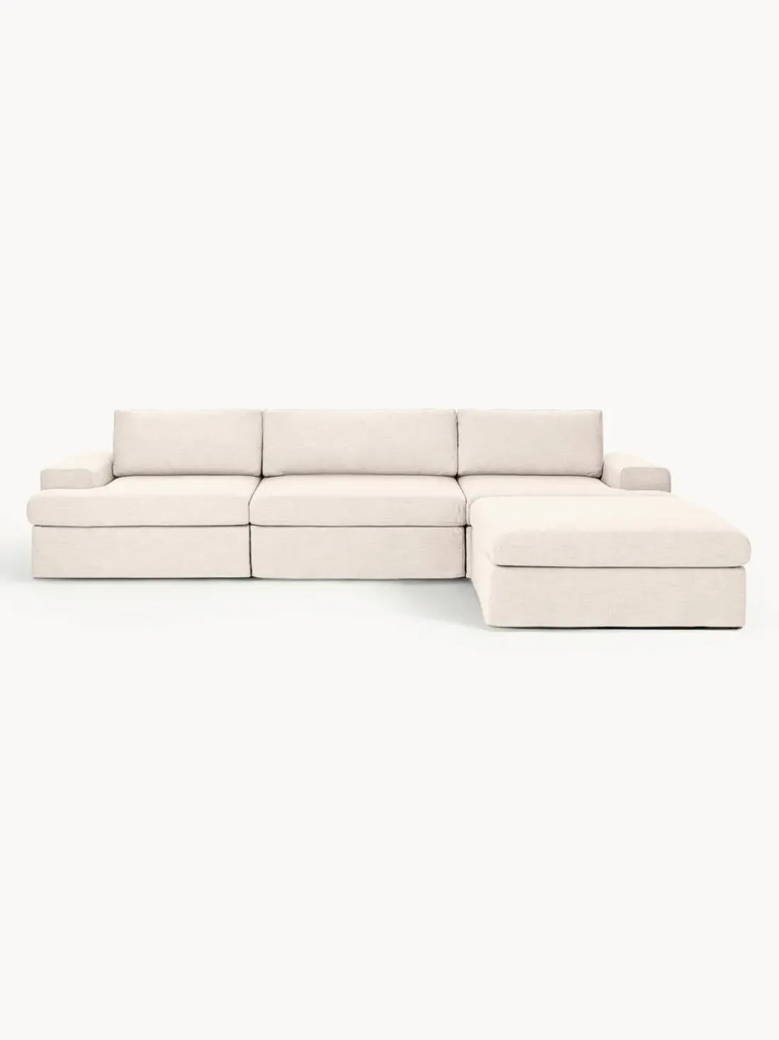 Sofá modular con reposapiés izquierdo/derecho Russell (4 plazas), desenfundable