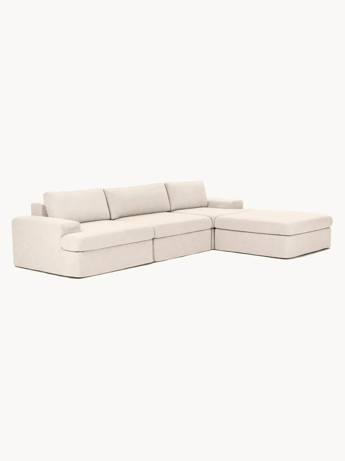 Sofá modular con reposapiés izquierdo/derecho Russell (4 plazas), desenfundable