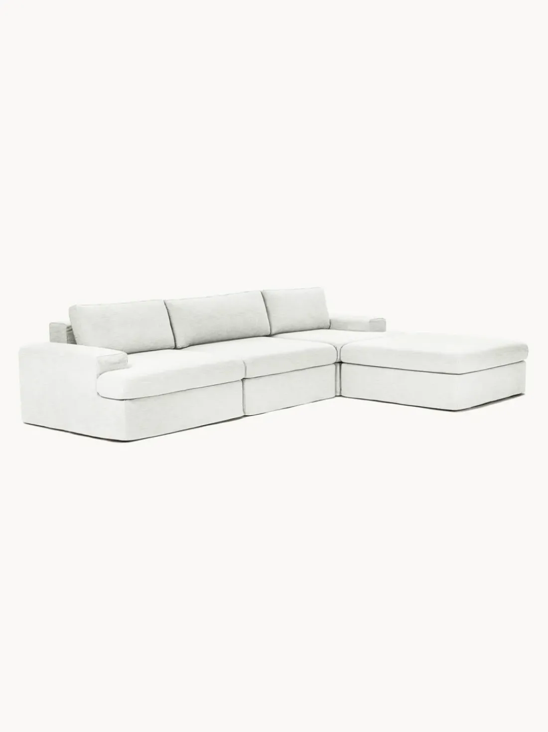Sofá modular con reposapiés izquierdo/derecho Russell (4 plazas), desenfundable