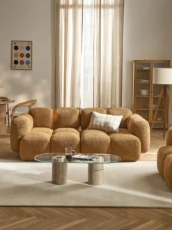 Sofá modular de borreguillo bouclé Tayla (3 plazas)