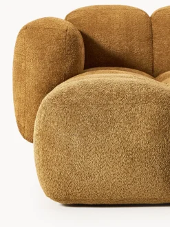Sofá modular de borreguillo bouclé con reposapiés izquierdo/derecho Tayla (3 plazas)