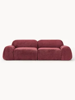 Sofá modular de borreguillo bouclé Wolke (3 plazas)