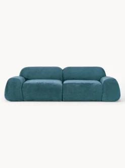 Sofá modular de borreguillo bouclé Wolke (3 plazas)
