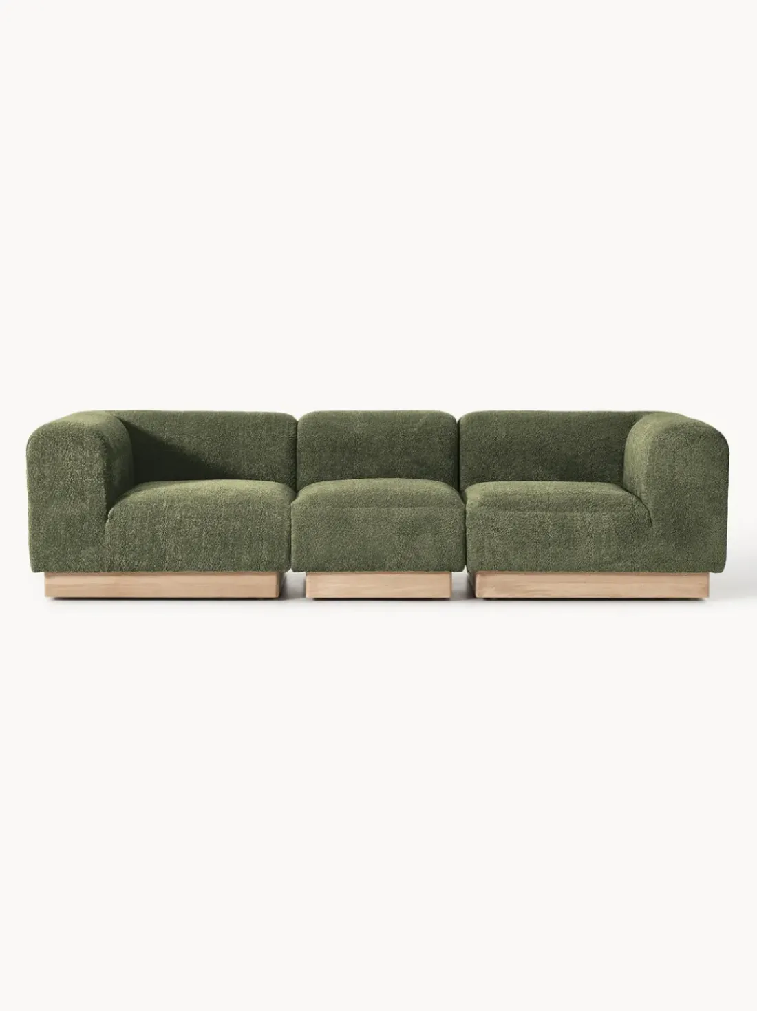 Sofá modular de borreguillo bouclé Natalie (3 plazas)