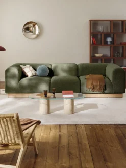 Sofá modular de borreguillo bouclé Natalie (3 plazas)