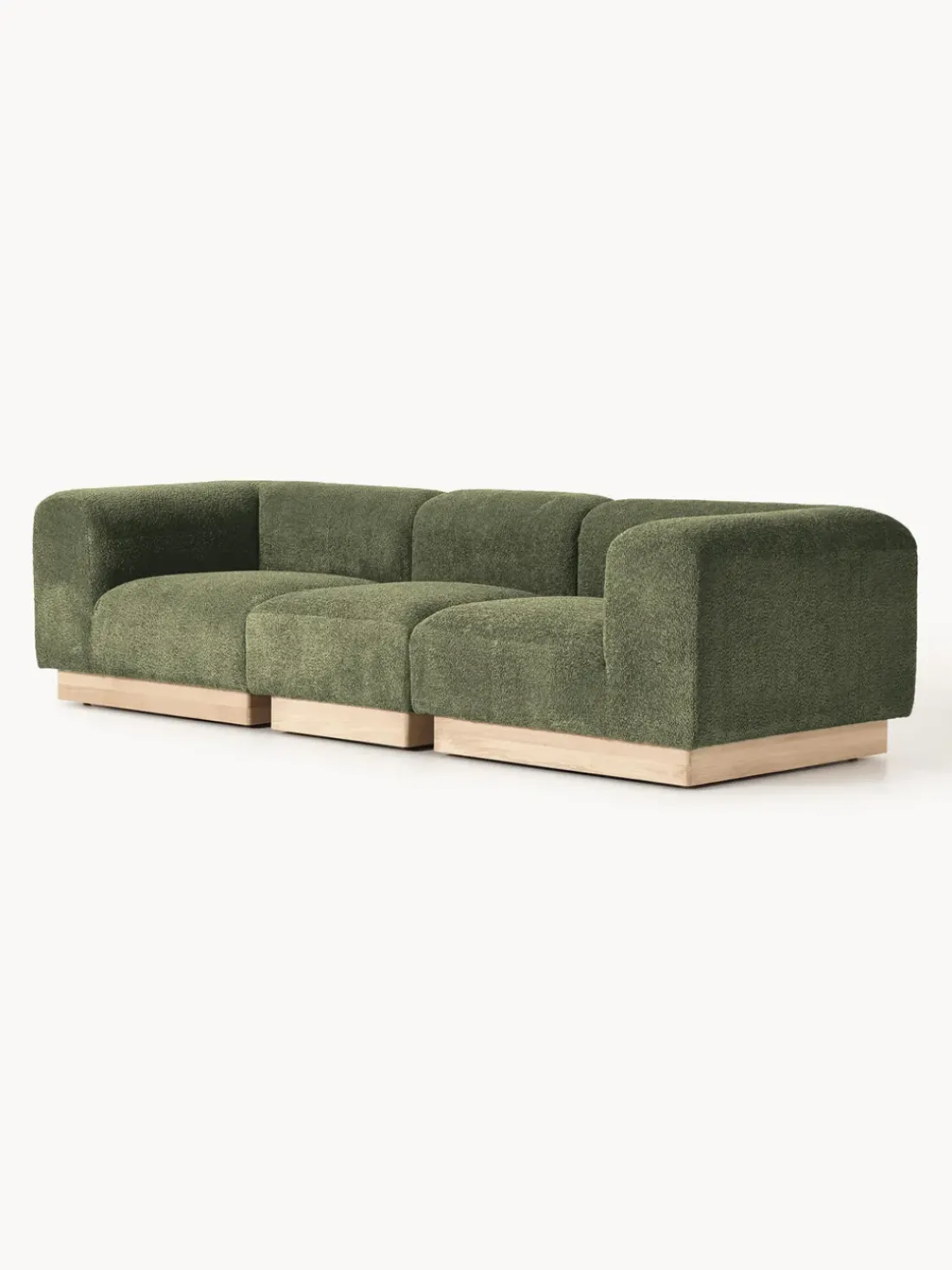 Sofá modular de borreguillo bouclé Natalie (3 plazas)