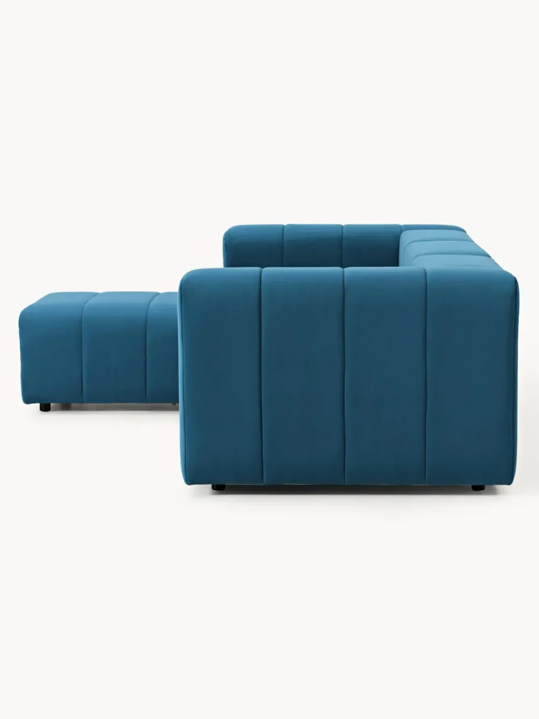 Sofá modular de terciopelo con reposapiés Lena (4 plazas)
