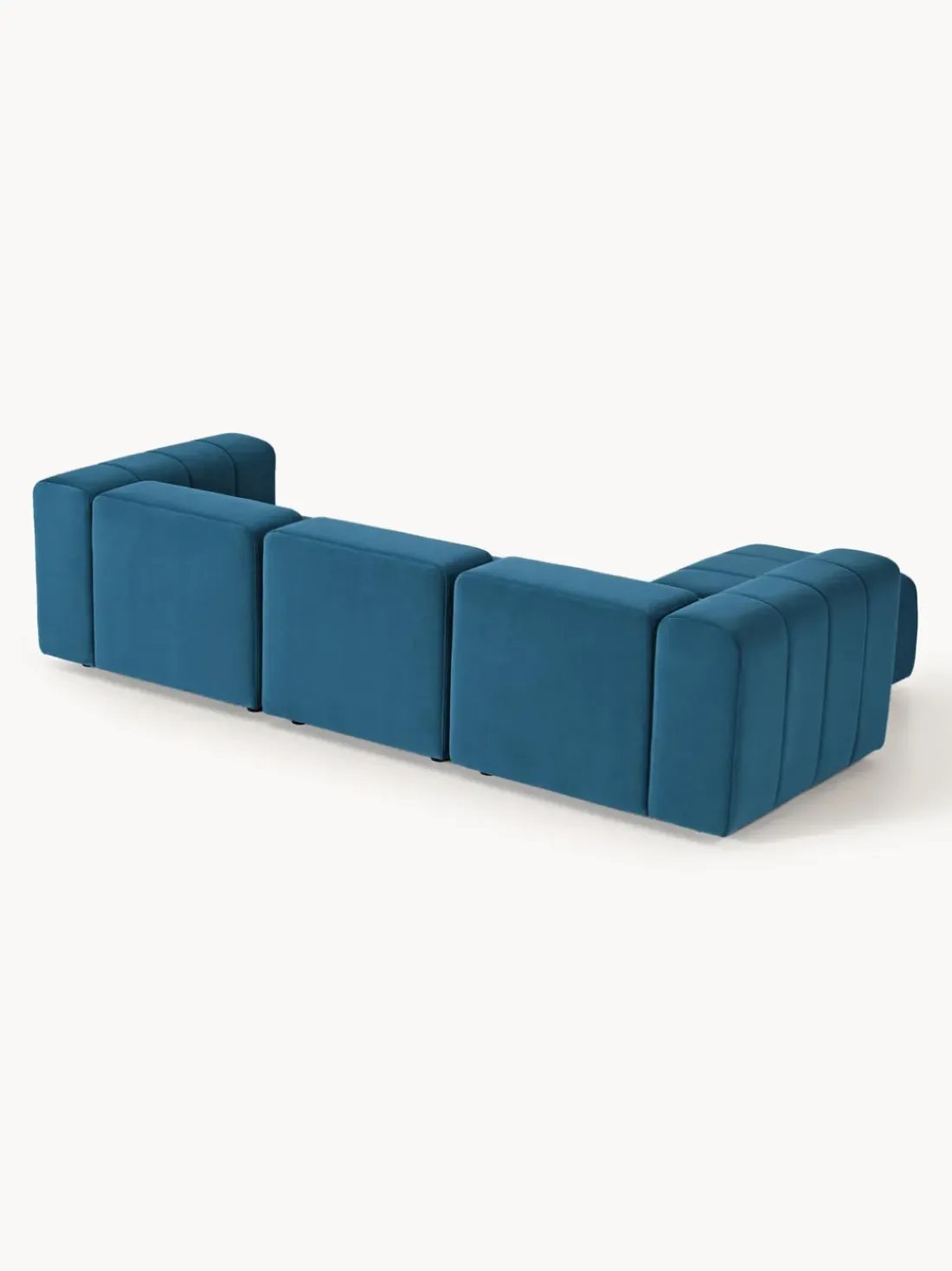 Sofá modular de terciopelo con reposapiés Lena (4 plazas)