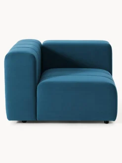 Sofá modular de terciopelo con reposapiés Lena, (3 plazas)