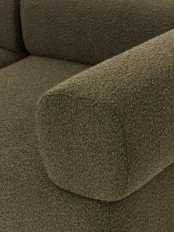 Sofá modular en tejido bouclé Anton (4 plazas), con reposapiés (izquierda/derecha)
