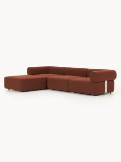 Sofá modular en tejido bouclé Anton (4 plazas), con reposapiés (izquierda/derecha)