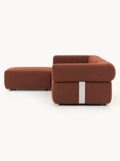 Sofá modular en tejido bouclé Anton (4 plazas), con reposapiés (izquierda/derecha)