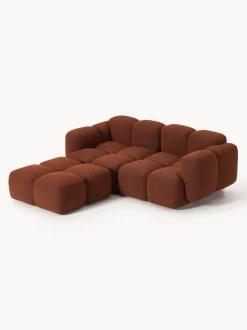 Sofá modular en tejido bouclé con reposapiés Tayla (3 plazas)