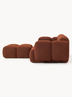 Sofá modular en tejido bouclé con reposapiés Tayla (3 plazas)