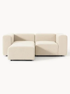 Sofá modular en tejido bouclé con reposapiés izquierdo/derecho Lena (3 plazas)