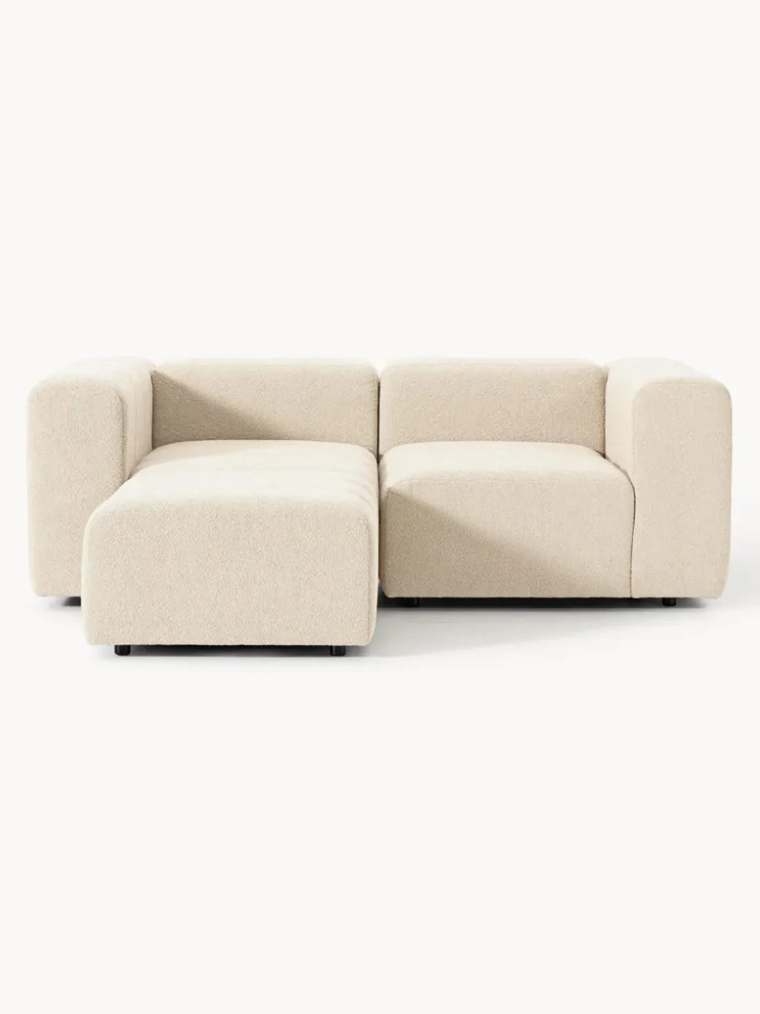 Sofá modular en tejido bouclé con reposapiés izquierdo/derecho Lena (3 plazas)