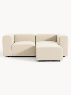 Sofá modular en tejido bouclé con reposapiés izquierdo/derecho Lena (3 plazas)
